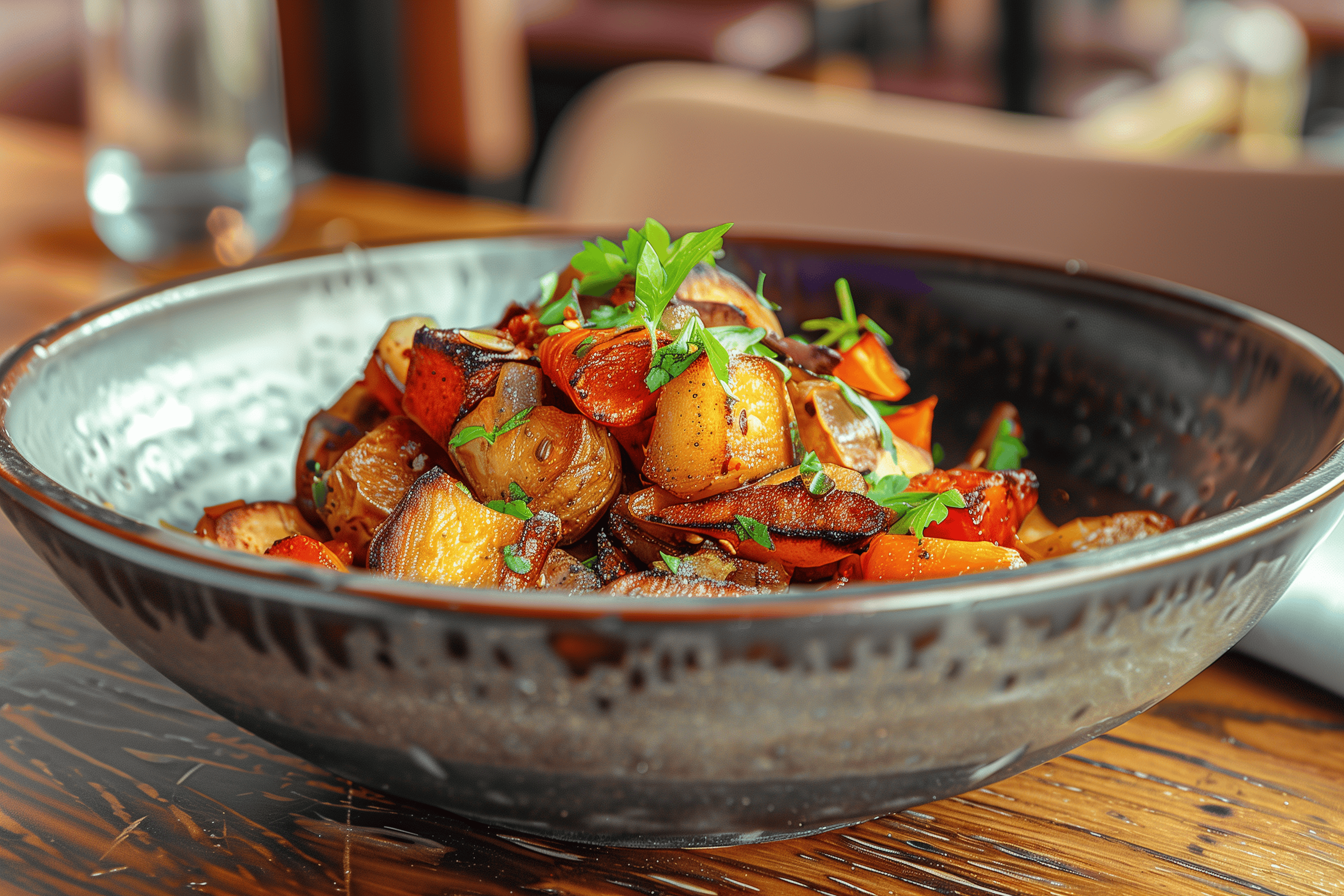 Roasted vegetables in a bowl