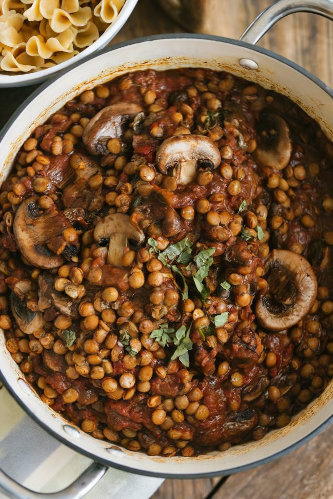 One-Pot Mushroom & Lentil Vegan Ragu Sauce