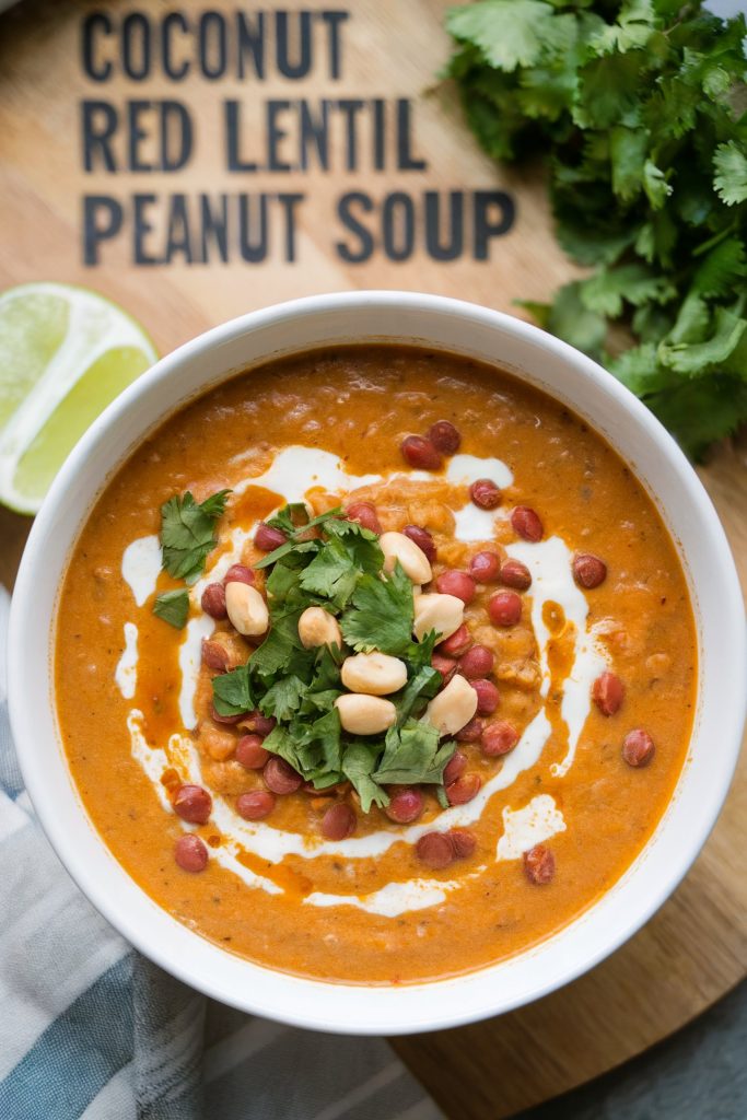 Coconut Red Lentil Peanut Soup