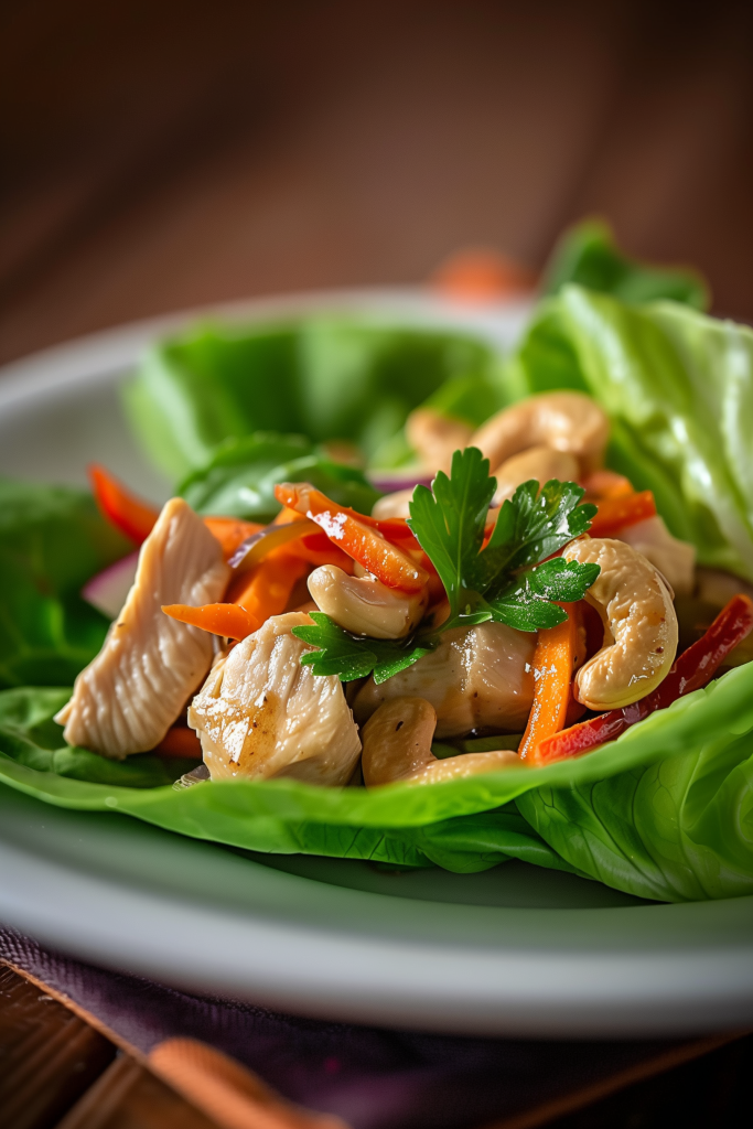 Cashew Chicken Lettuce Wraps