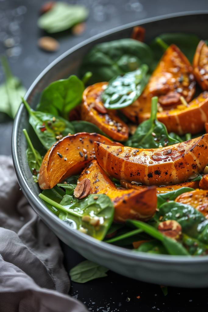 Roasted Pumpkin Spinach Salad