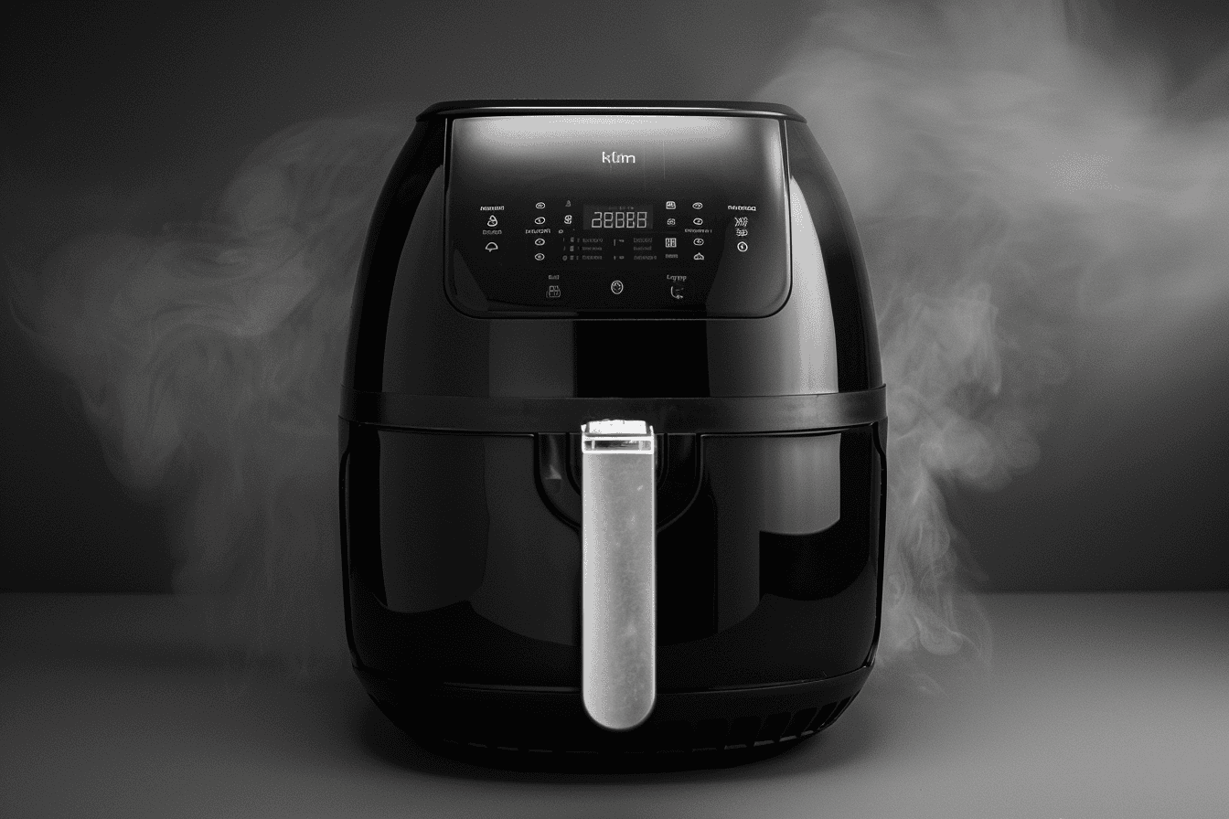 Sleek black air fryer