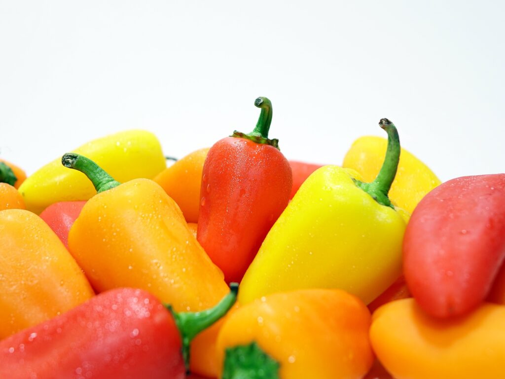 An image of different colors of pepper
