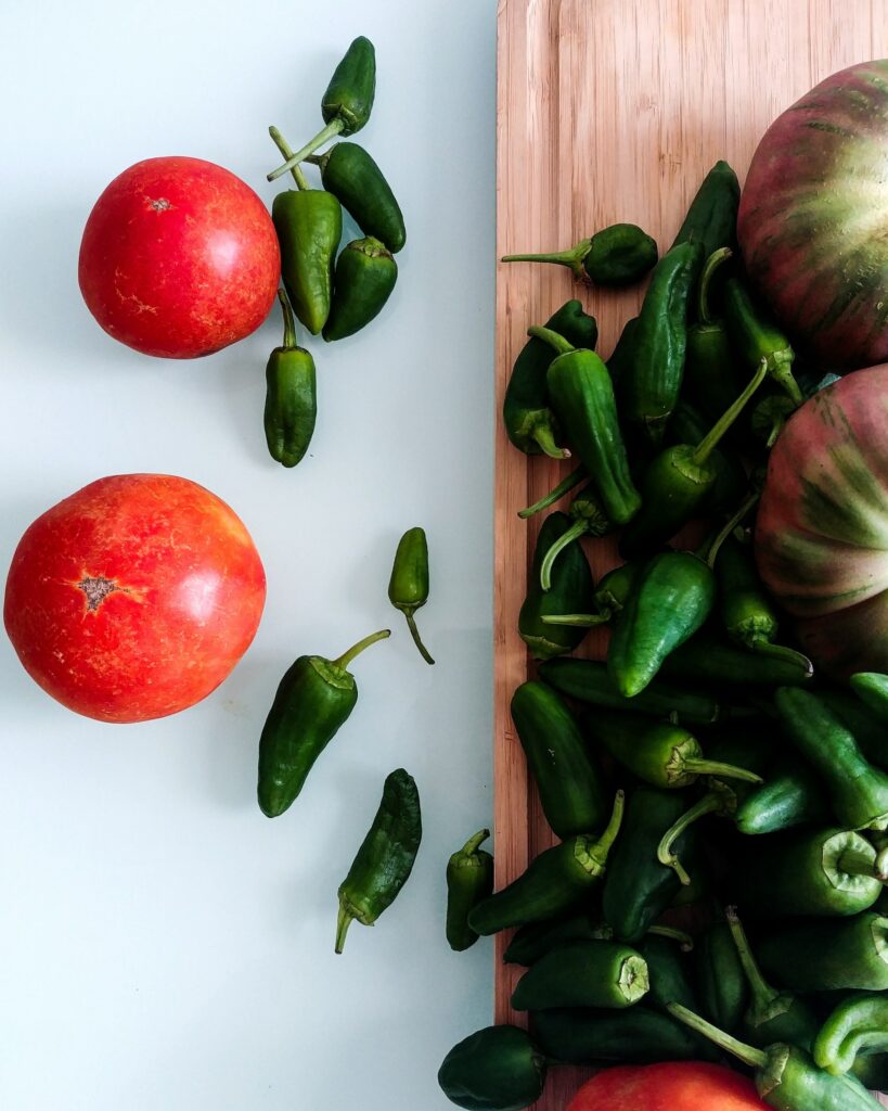 An image of Jalapeño pepper with tomatoes and other veggies