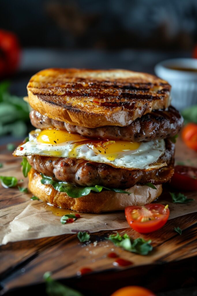 Keto Sausage and Egg Sandwich