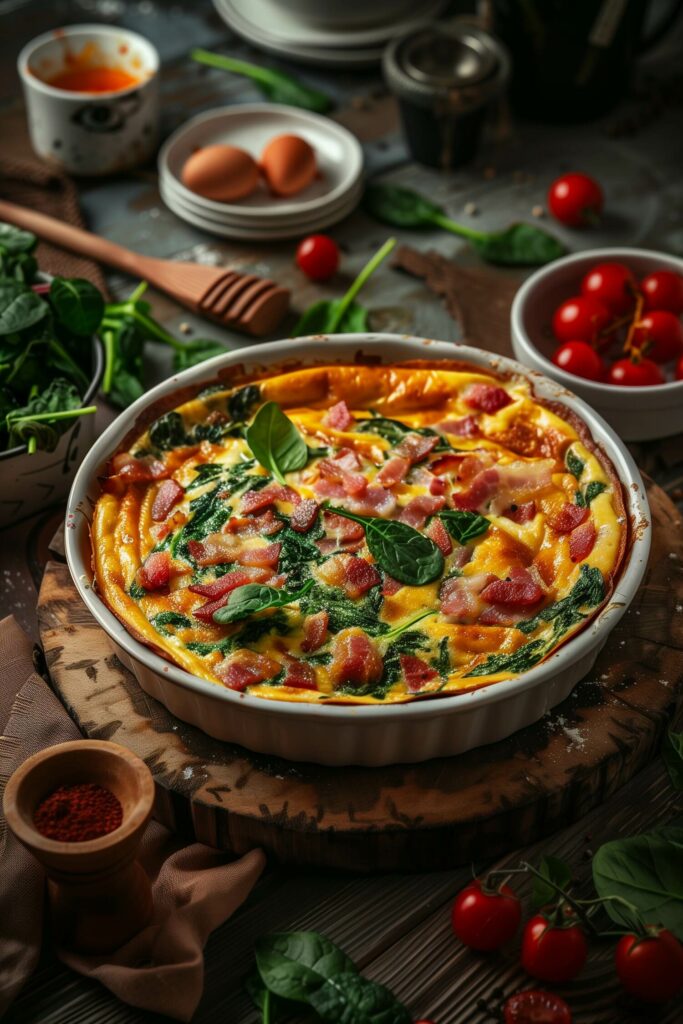 Crustless Spinach Bacon Quiche