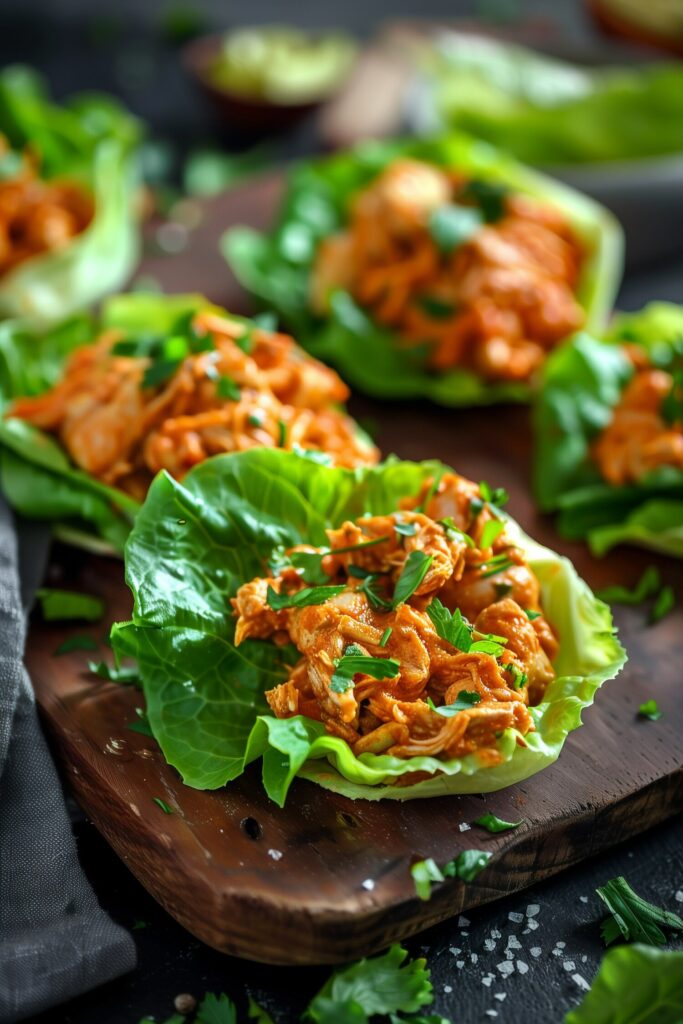 Slow Cooker Buffalo Chicken Lettuce Wraps