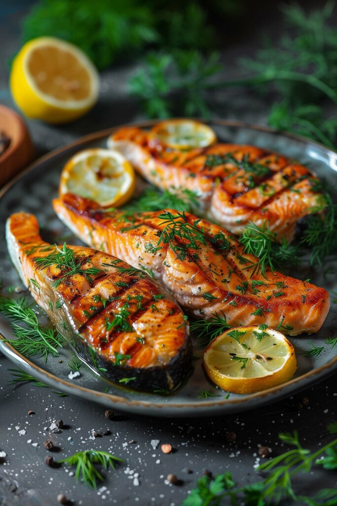 Grilled Salmon with Lemon and Dill