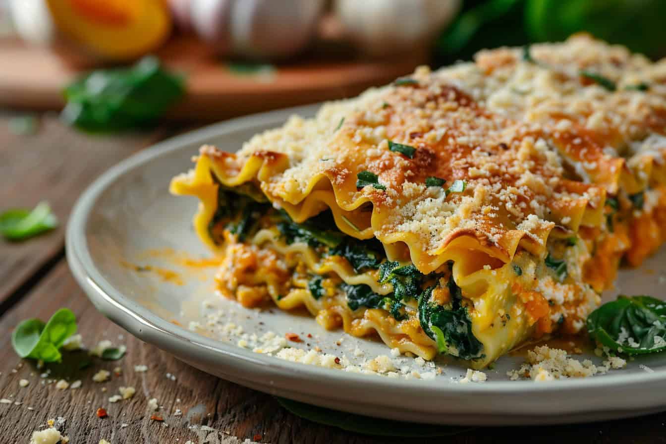 Butternut Squash and Spinach Lasagna Rolls
