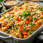 Spicy Thai Peanut Chicken & Noodle Casserole