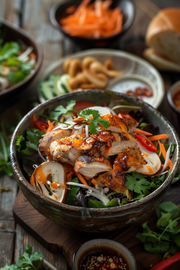Vietnamese Lemongrass Chicken Banh Mi Salad