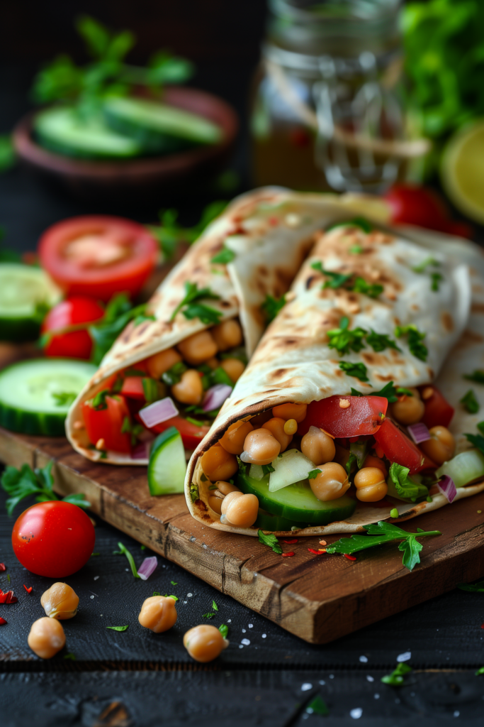 Mediterranean Chickpea Salad Wraps 