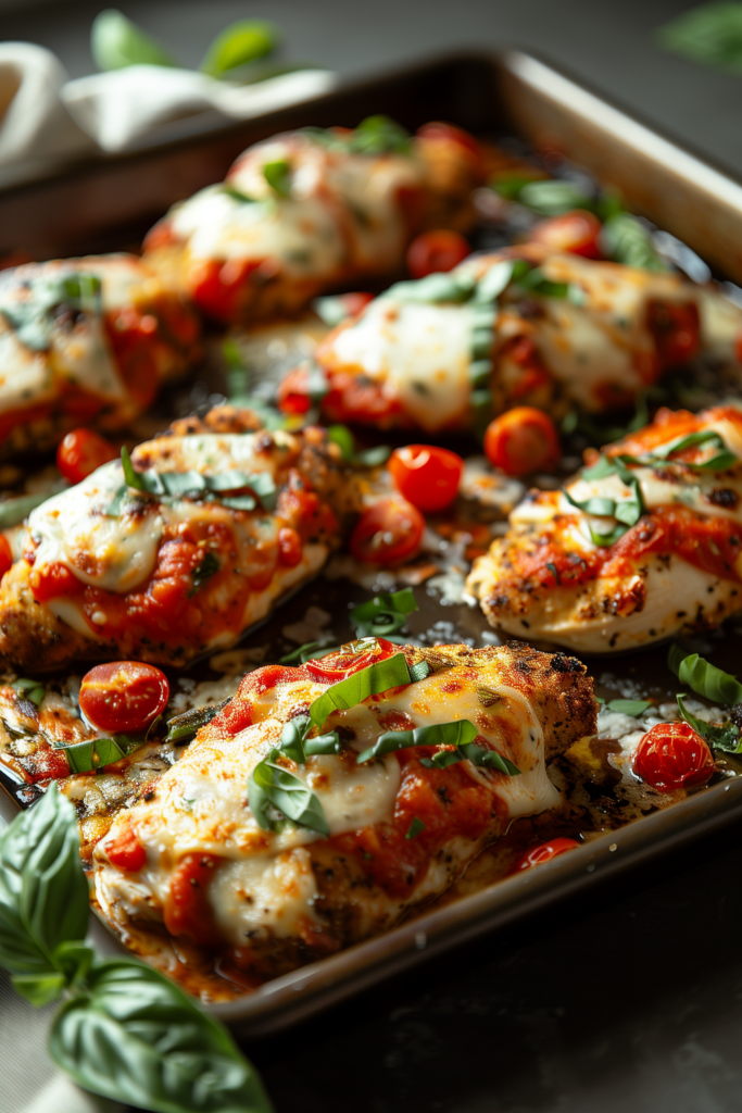 Sheet Pan Skinny Chicken Parmesan