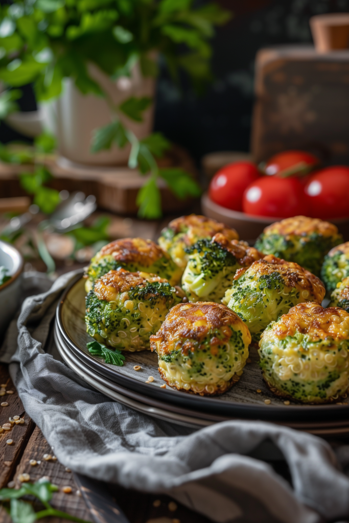 Cheesy Broccoli & Quinoa Egg Bites
