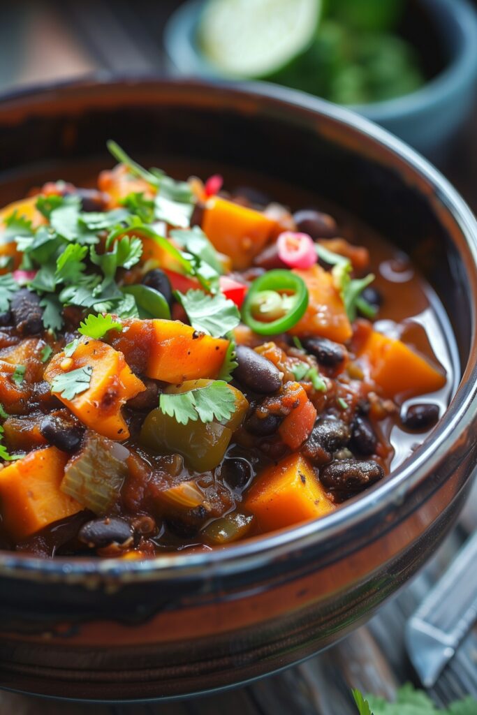Spicy Black Bean and Sweet Potato Chili