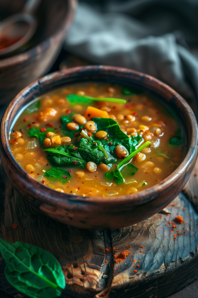 Lentil Soup with Spinach and Smoked Paprika