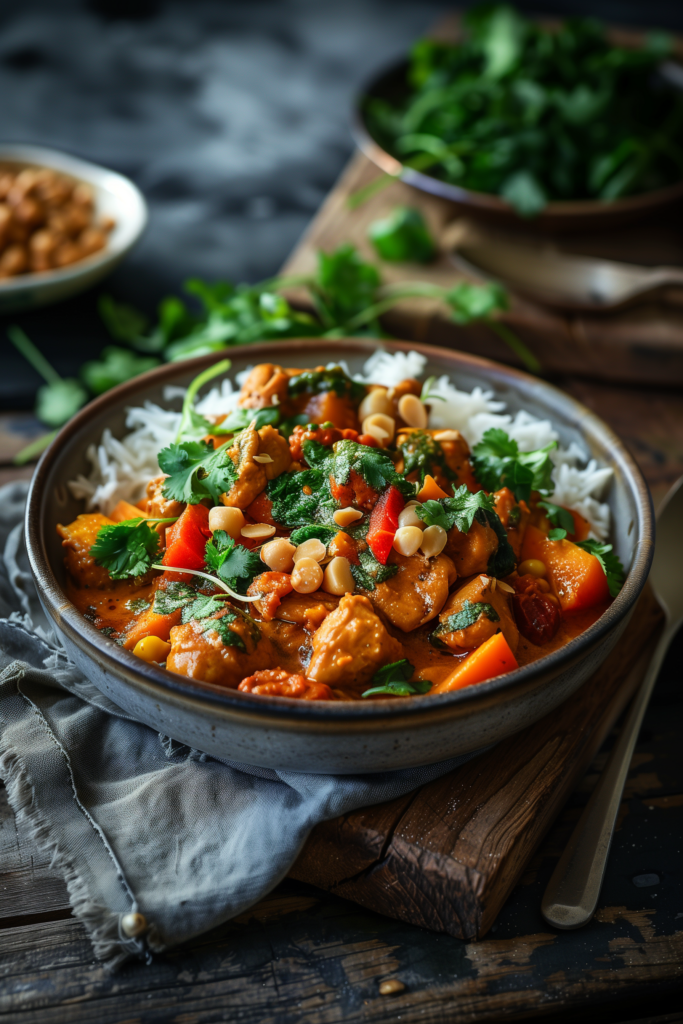 Spicy Peanut Chicken and Sweet Potato Curry
