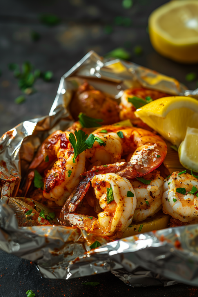 Keto Cajun Seafood Foil Packs