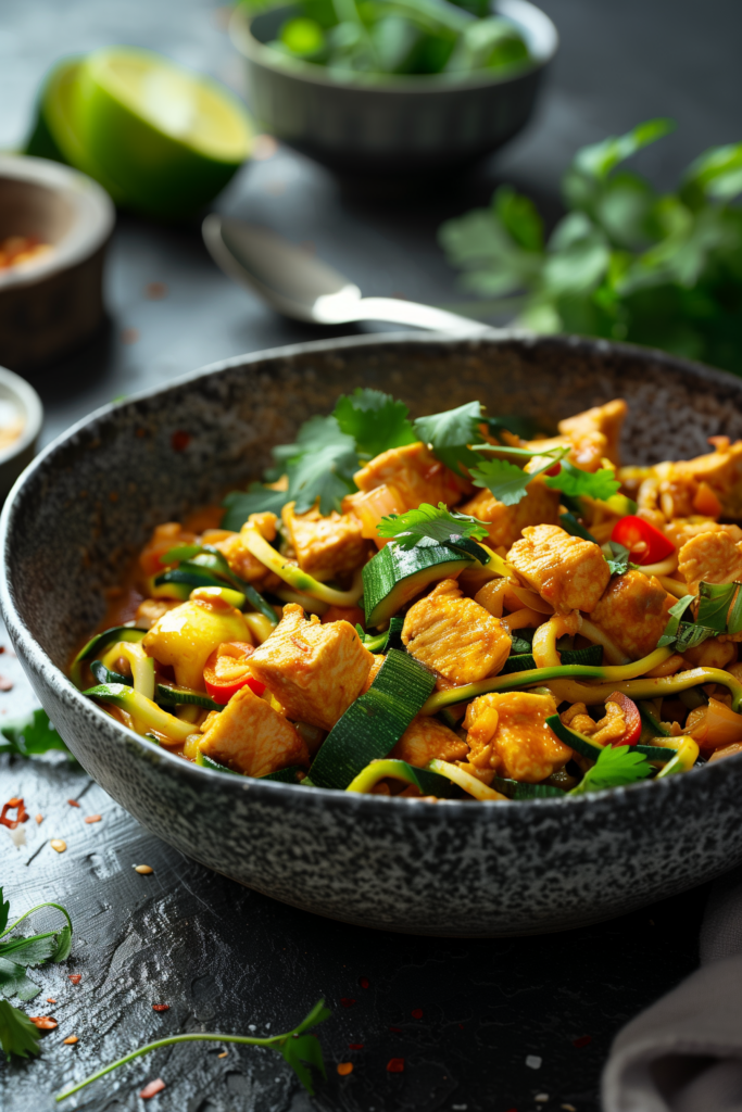 Curry Stir Fry with Zucchini Noodles
