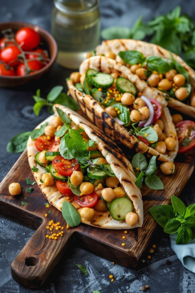 Mediterranean Chickpea Salad Pitas