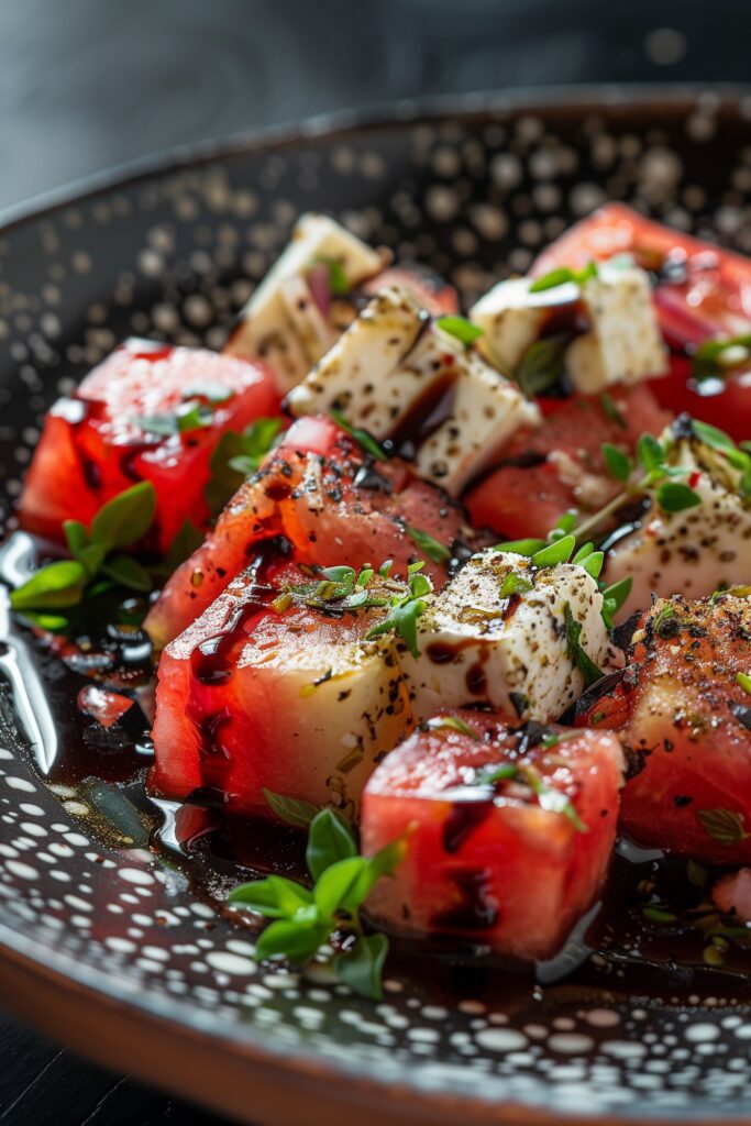 Watermelon Feta Salad with Balsamic Glaze