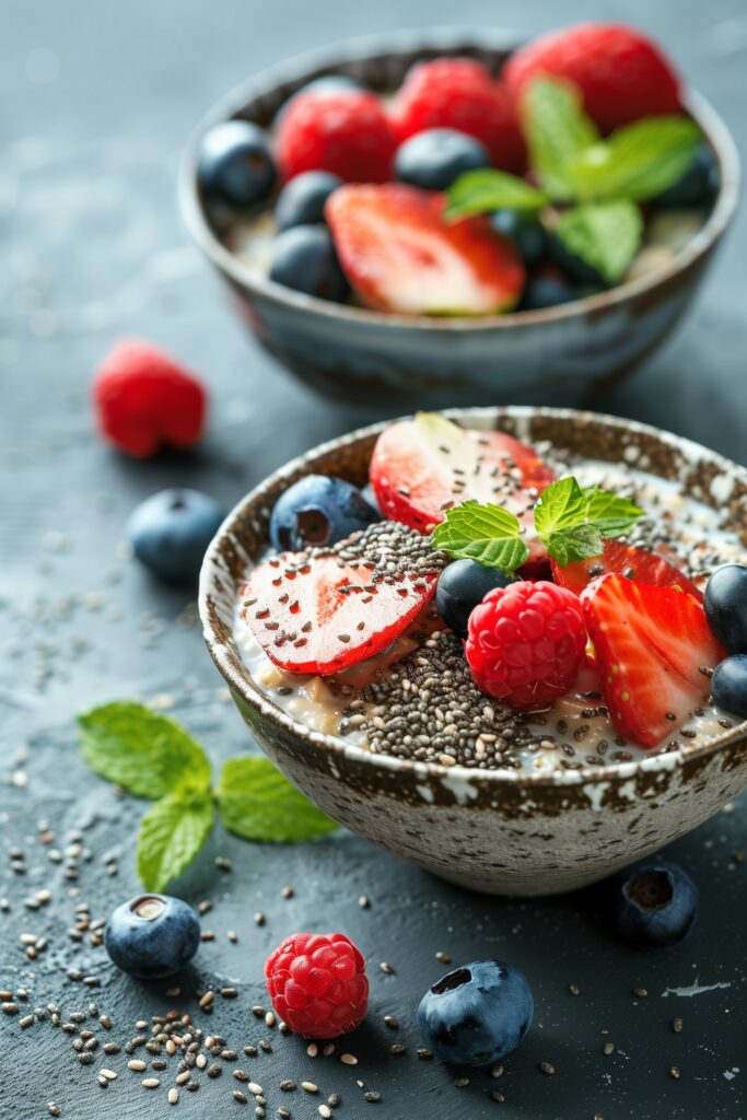 Overnight Oats with Berries and Chia Seeds