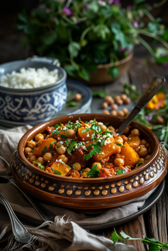 Moroccan Chickpea and Apricot Tagine