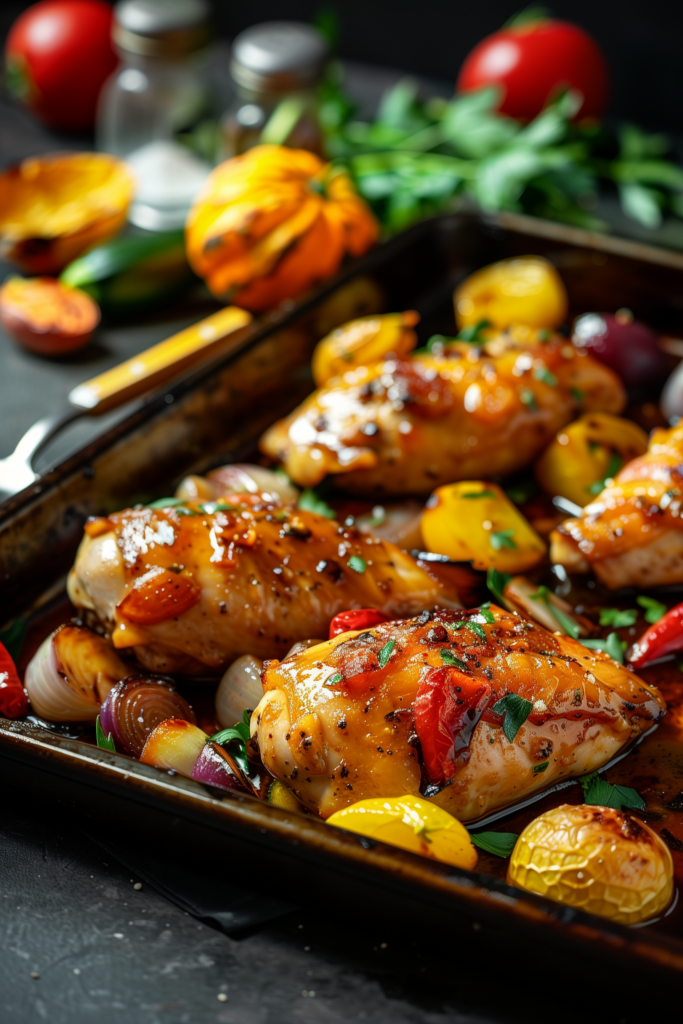 Sheet Pan Maple Mustard Chicken with Fall Vegetables