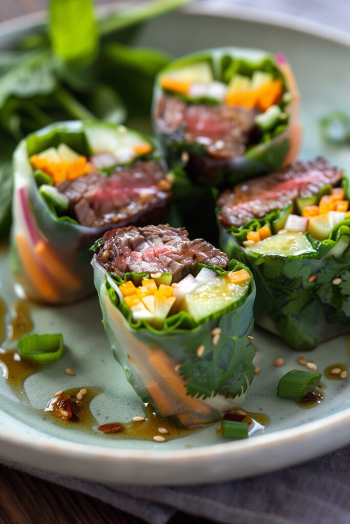 Asian Steak Salad Summer Rolls