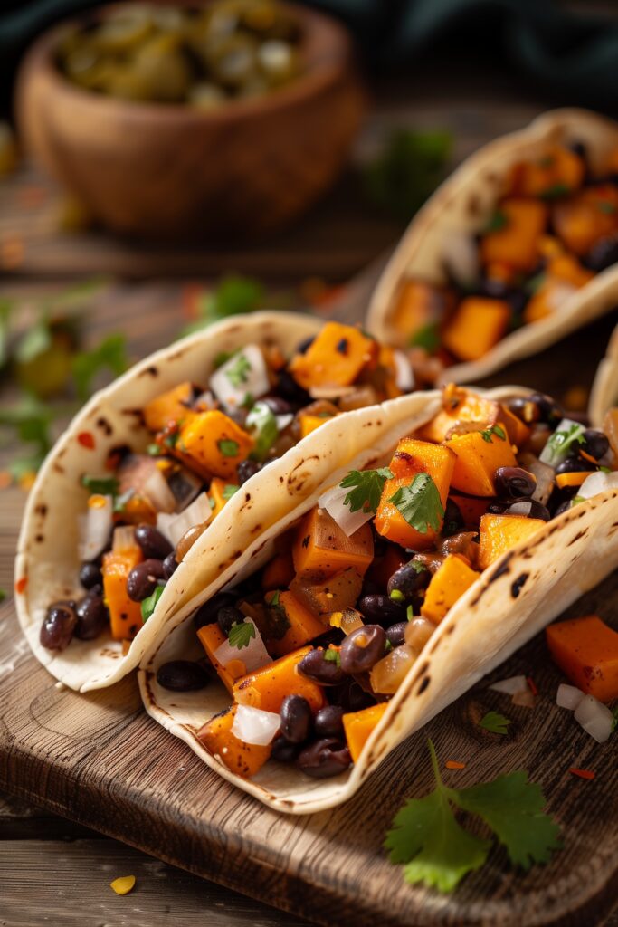 Black Bean & Sweet Potato "Tacos"