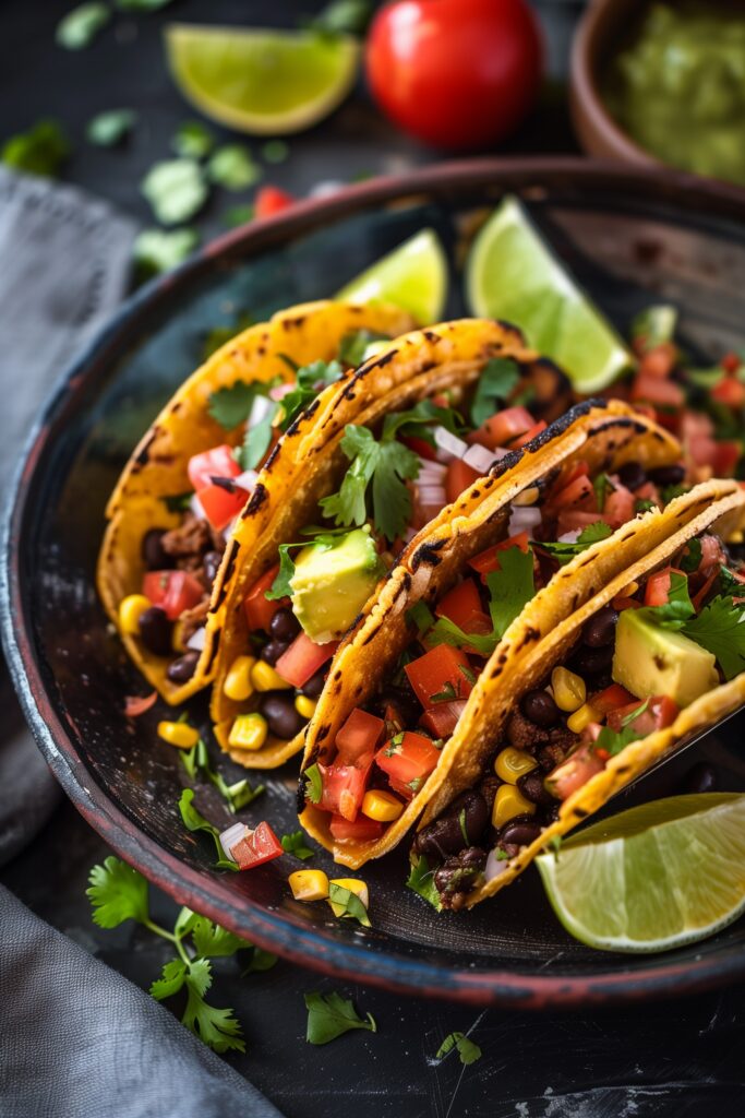Black Bean and Corn Fritter Tacos