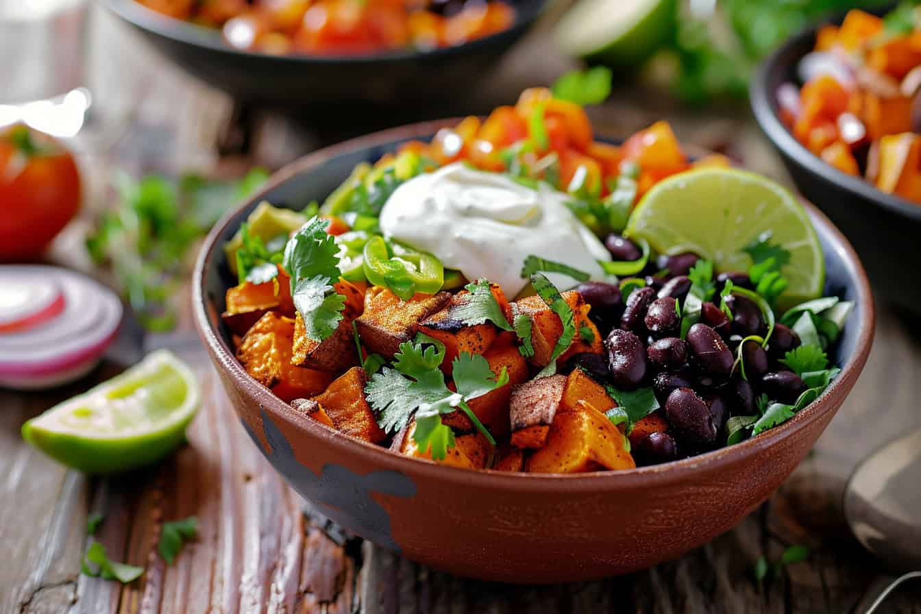 Sweet Potato and Black Bean Burrito Bowls