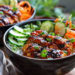 Korean Gochujang Chicken Bowls with Quick-Pickled Veggies