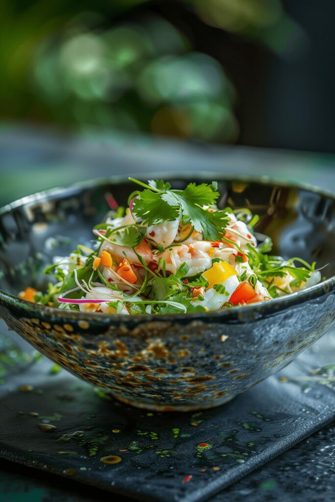 Crab Salad with a Fresh Coriander Dressing