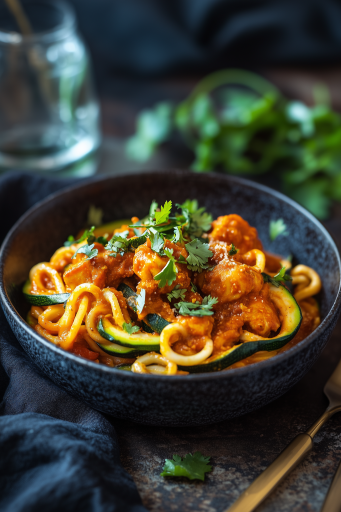 Tikka Masala Zucchini Noodle Bowls