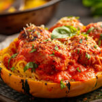 Spaghetti Squash with Marinara and Turkey Meatballs