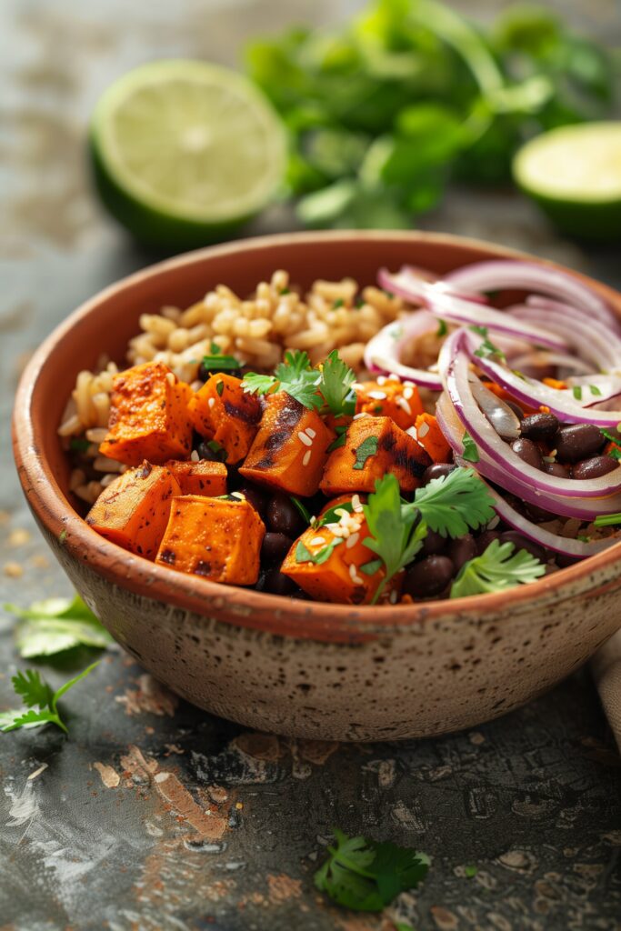 Spicy Black Bean and Sweet Potato Bowl