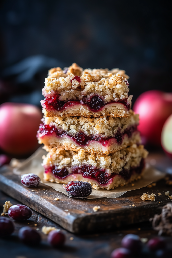 Apple Cranberry Crumble Bars