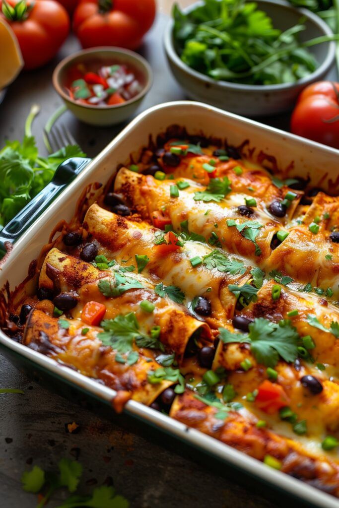 Butternut Squash and Black Bean Enchiladas