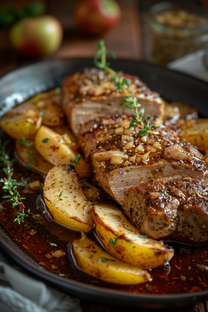 Slow Cooker Apple Cider Pork Tenderloin