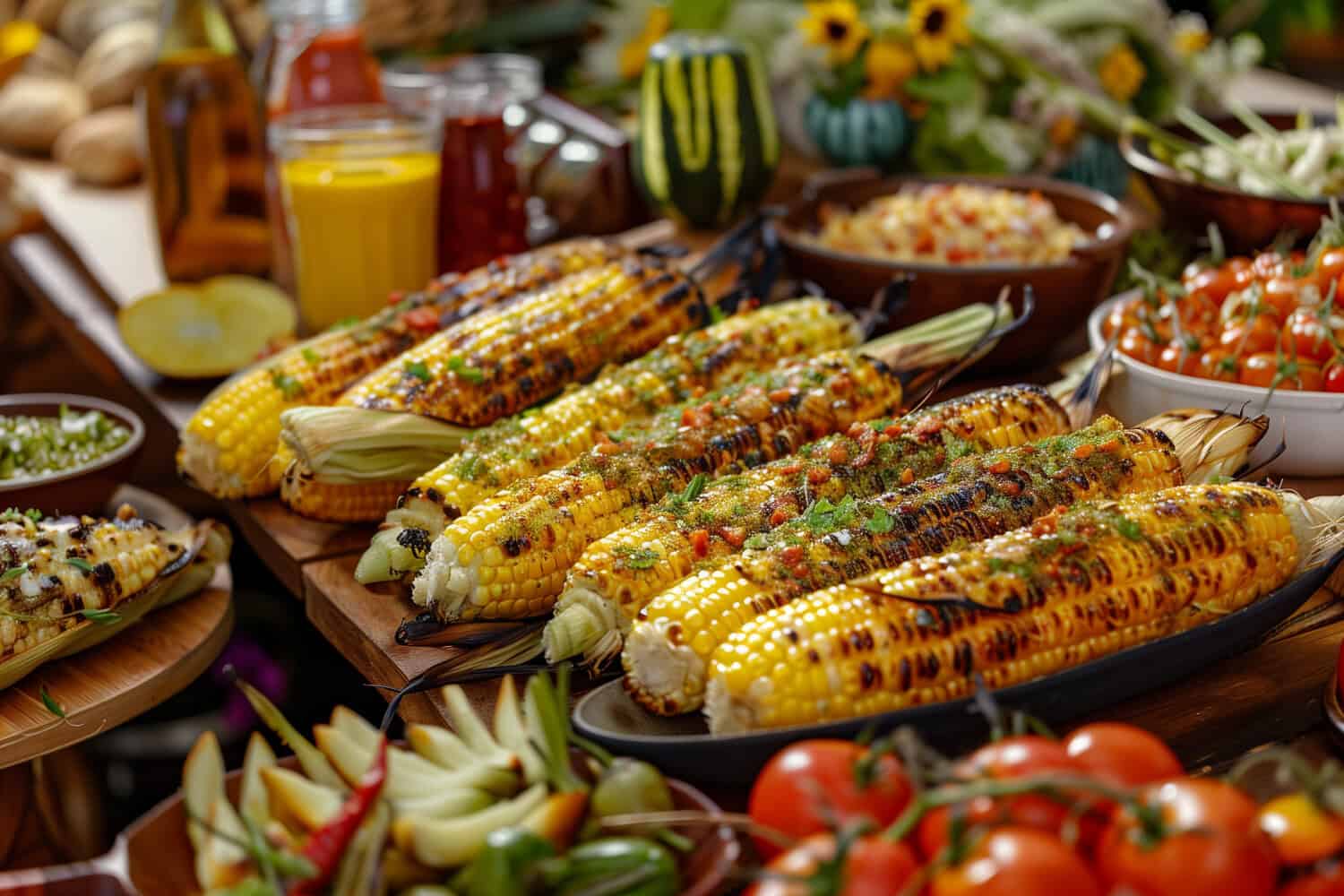 Grilled Corn on the cob with spices