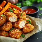 Baked Chicken Nuggets with Sweet Potato Fries