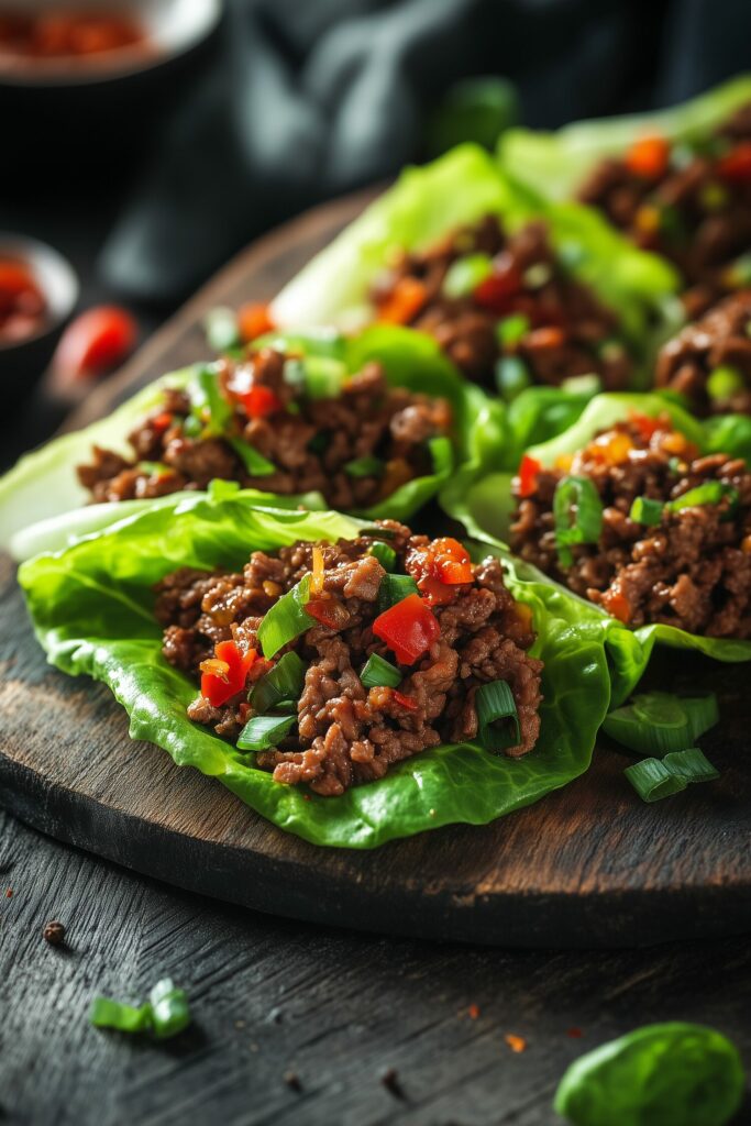 Asian-Inspired Beef Lettuce Wraps