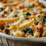Baked Ziti with Sausage and Spinach
