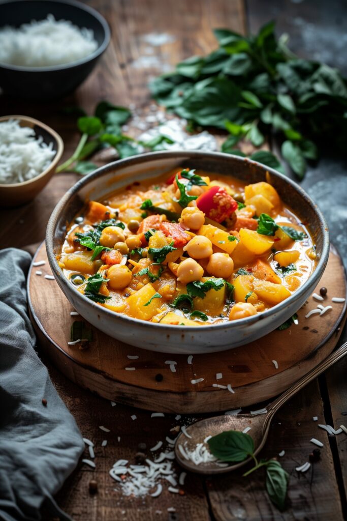Vegetable Curry with Chickpeas and Coconut Milk