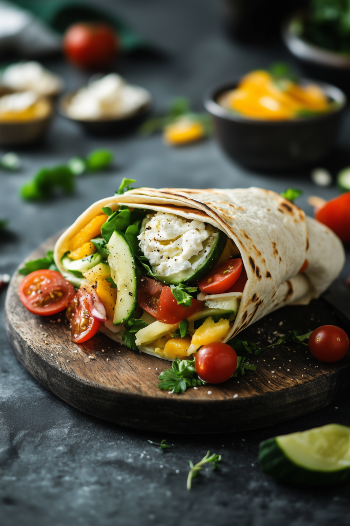 Hummus Veggie Wraps with Whipped Feta