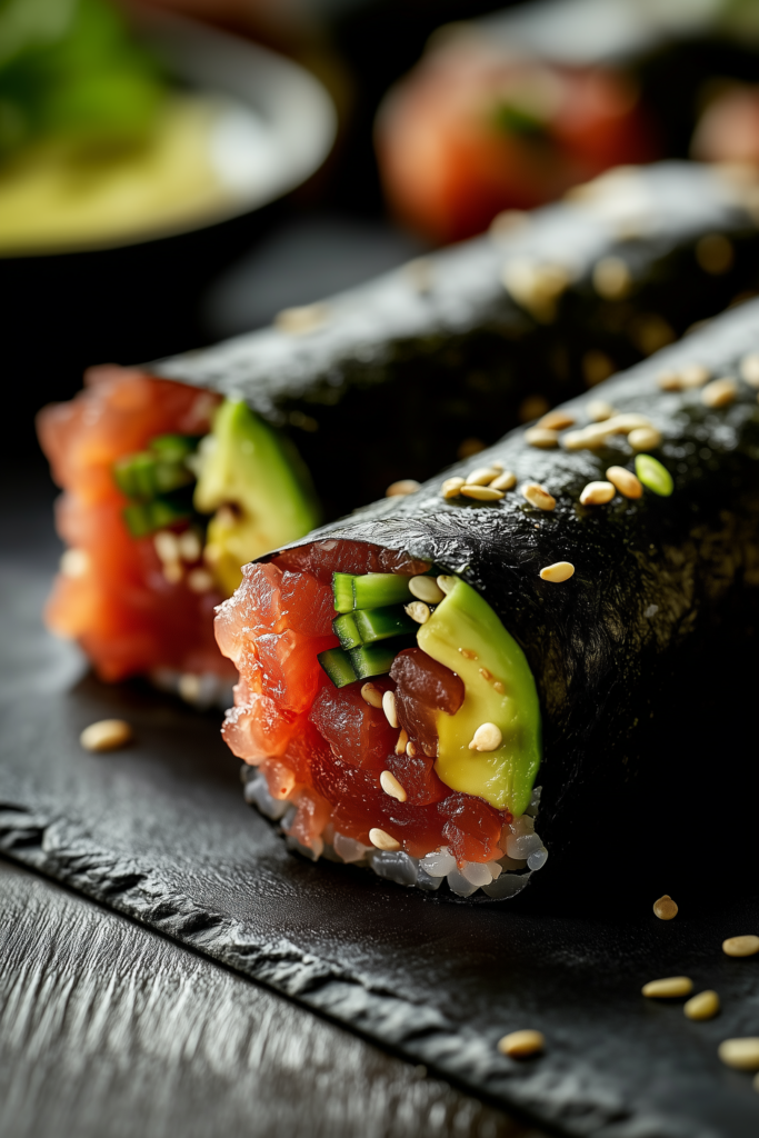 Spicy Tuna and Avocado Sushi Wraps