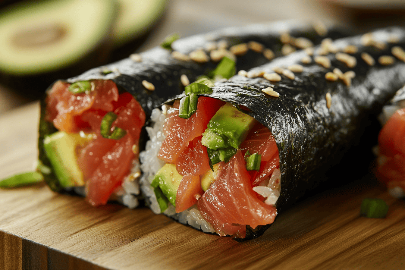 Spicy Tuna and Avocado Sushi Wraps