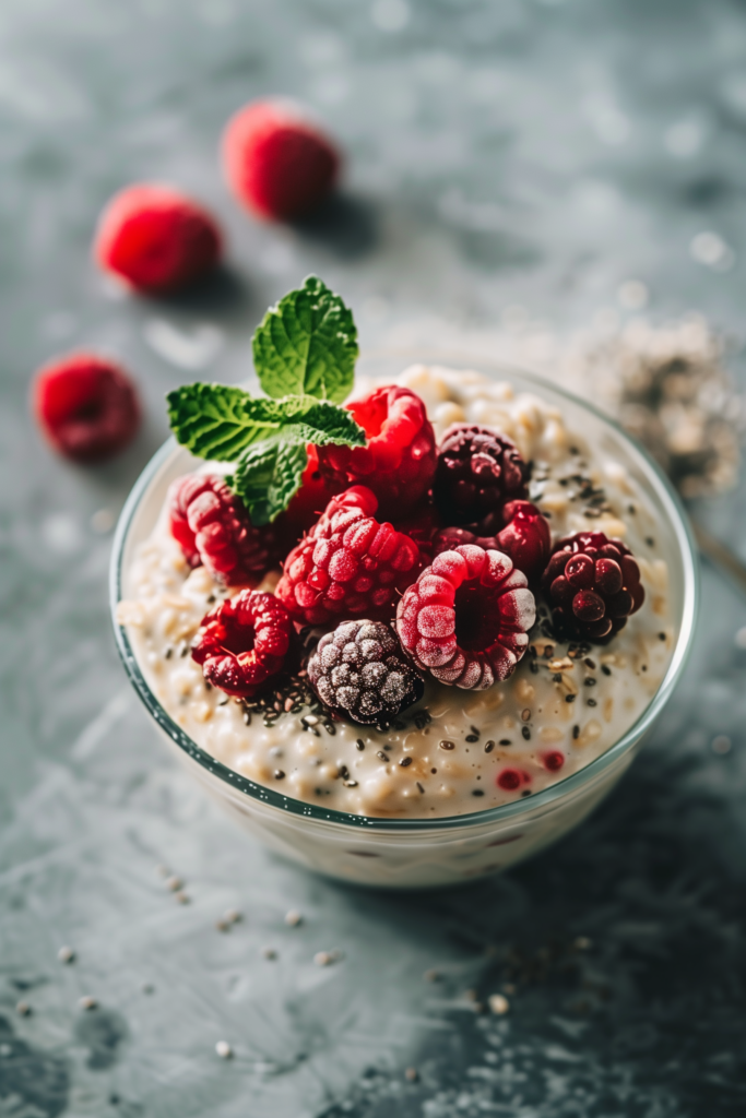 Overnight Oats with Chia Seeds and Berries