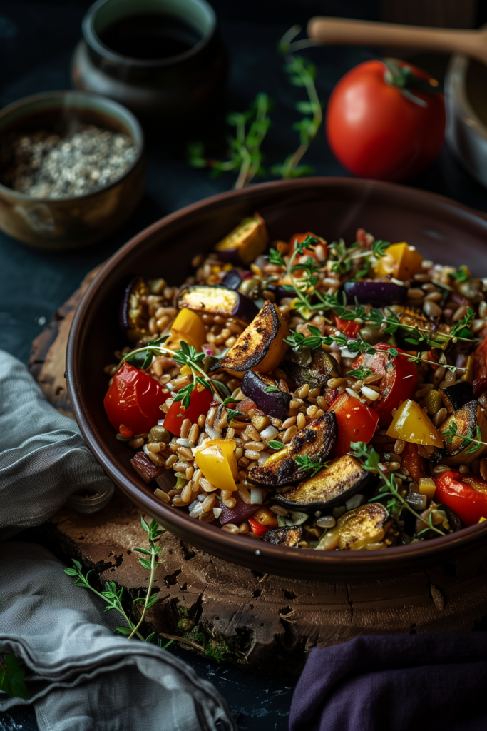 Farro Salad with Roasted Vegetables